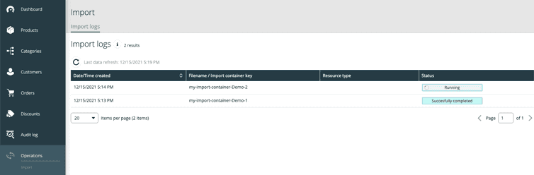 import-logs-table